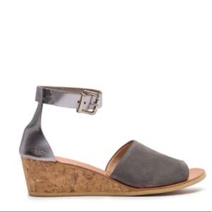 Cocobelle Sed Cork Wedge Suede Sandal size 8.5